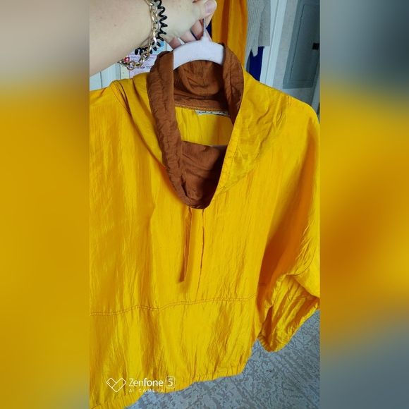 Vintage  Adam Douglas Women's Silk Set  mustard yellow large Pants Top - Picture 6 of 12